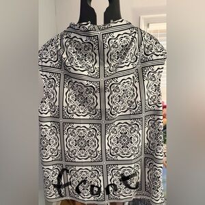 LOFT Black and White Patterned Blouse